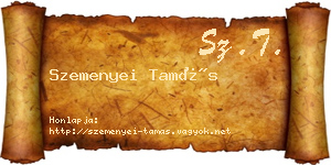 Szemenyei Tamás névjegykártya